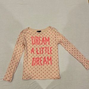 GapKids long sleeve size 12 shirt. Polka dots with sequins on words